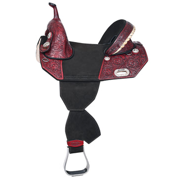 Hilason Western Horse Treeless Trail Barrel American Leather Saddle